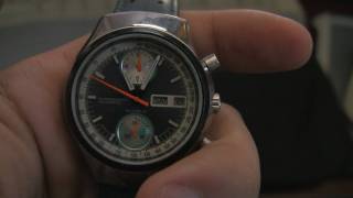 Vintage Citizen 8110a Automatic Flyback Chronograph 28,800bph watch in action