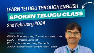 Telugu Class - 2nd February 2024 | Spoken Telugu Class in English | Learn Telugu through English