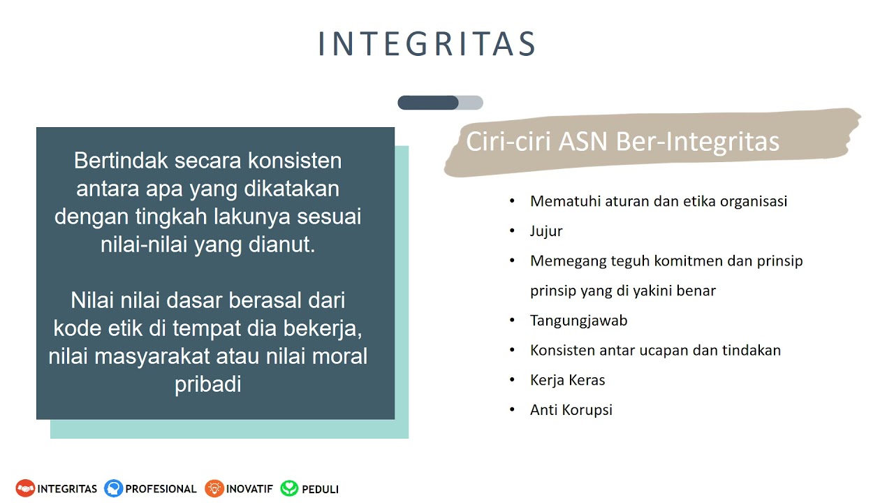 Akuntabilitas, Etika Dan Integritas ASN - YouTube