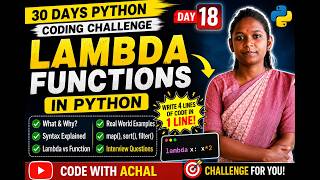 Lambda Functions in Python Explained | Day 18 Python Coding Challenge