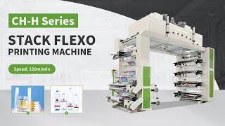 ChangHong 8 Colour Double Unwinder\u0026Rewinder Stack Flexo Printing Machine