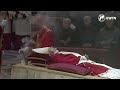 funeral of benedict xvi body of pope emeritus lying in state in st. peter’s basilica at the vatican