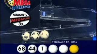 2016 02 12 Mega Millions Numbers and draw results