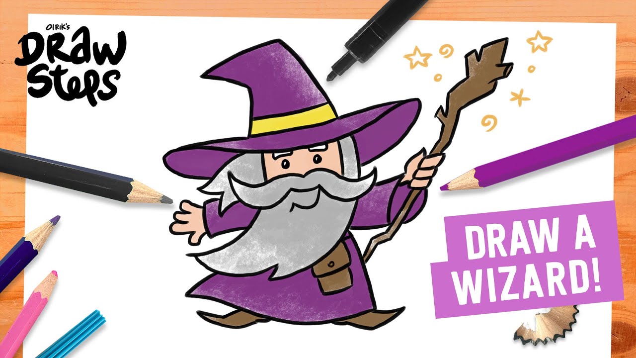 How To Draw A WIZARD (easy Step By Step) - YouTube