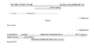 How to write Petition under section 249 A#legal drafts#legal formats#sample drafts