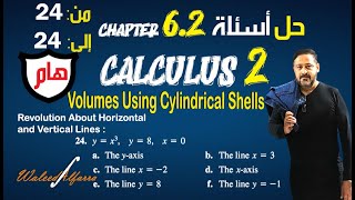 21 Exercises 6.2: Volumes Using Cylindrical Shells إيجاد حجوم القشور الإسطوانية بالدوران حول محاور