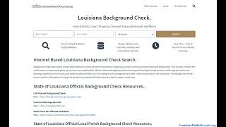 Louisiana Criminal Records (Lookup Public Arrests Online Free)