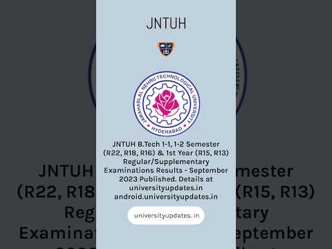 JNTUH B.Tech 1-1, 1-2 Semester & 1st Year Regular/Supplementary Exams ...