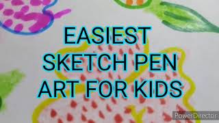 Easiest Sketch Pen art for kids | FREE Worksheets | Art | Day 15