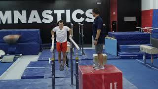 Parallel Bars Exercises and Drills (L Sit to Straddle L) featuring Coach Rustam Sharipov