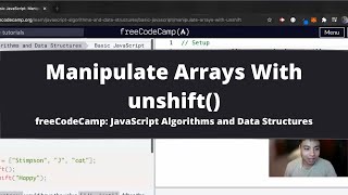 Manipulate Arrays With unshift (Basic JavaScript) freeCodeCamp tutorial
