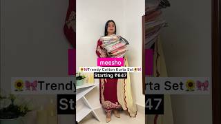 *HUGE* Trendy Cotton Kurta Sets For College \u0026 Office🤩🎀 #meesho #shorts