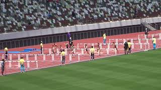 【2022関東インカレ】女子1部・100mハードル予選4組/1着：中尾あゆみ（青学大）13秒80　2着：小山田環（東学大）13秒92　3着：上之園結子（順大）13秒95