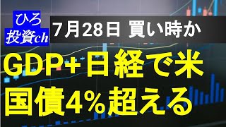 【4％超え】経済指標が強く、10年債利回りは急伸。4％超えは買い時。