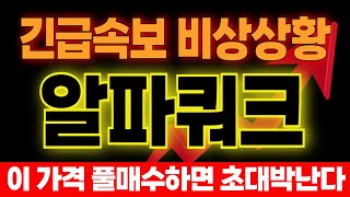 [알파쿼크 코인]🔴긴급속보🔴개미들 싹 털렸다! \