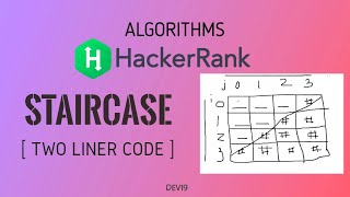 #7 Staircase [ Two Liner ] | Hackerrank Algorithms Solution