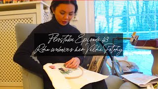 Flosstube Episode 43:  Rika unboxes her needlework lap stand from Velke Potoky!