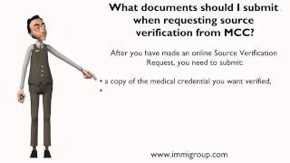 What documents should I submit when requesting source verification from MCC?