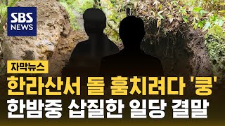 한라산서 돌 훔치려다 등산로에 '쿵'…자연석 무단 절취 일당 (자막뉴스) / SBS