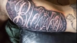 Blessed Tattoo | Blessed Tattoo made on inner bicep | Inner Bicep Tattoo Design
