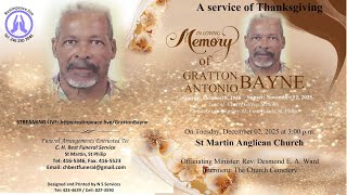 Live Stream of Funeral Service for Gratton Antonio Bayne