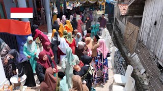 indonesian muslim village life, the excitement in the village in Indonesia during the event,