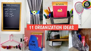 11 No Cost & Low Cost Home Organization tips and ideas | DIY Organizer Ideas from waste materials