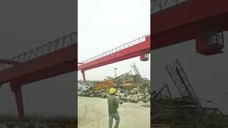 Metal scrap double girder gantry crane