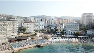 Albania - Views from Drone of Saranda Beach - City of Saranda