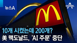 10개 시켰는데 200개?…美 맥도날드, ‘AI 주문’ 중단 | 뉴스A