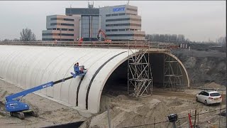 World Amazing Modern Road Construction Machines,  The construction process a building.