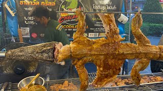 ভাজা হচ্ছে কুমির, খাওয়ার জন্য ভিড় |  PATTAYA CROCODILE FRY