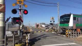 高木踏切(JR東日本E233系通過)