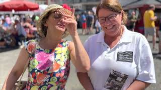 Gerda Schmidt auf ihrem Weg von Ockstadt nach Florstadt zum Landgenussfest