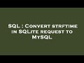 SQL : Convert strftime in SQLite request to MySQL