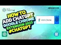 How to Add ChatGPT Google Chrome Extension 2025 | Step-by-Step Tutorial