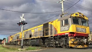 TasRail TR16 TR10 #36 Container train Hobbs Parade Ulverstone