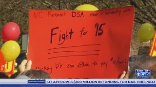 Protesters in Durham block roads, seek $15 minimum wage