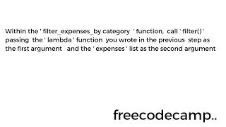 Learn Lambda Functions by Building an Expense Tracker | Python Beta Cert | Step 21