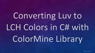 Converting Luv to LCH Colors in C# with ColorMine Library