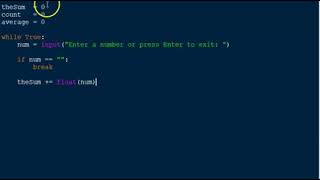 Python Calc Sum Average using infinite while loop