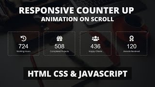 Responsive Counter up Animation on Scroll using HTML CSS & jQuery