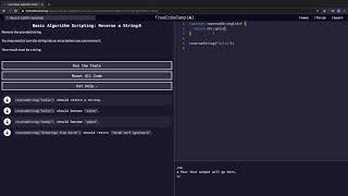 Basic Algorithm Scripting: #2 Challenge - Reverse a String.