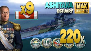 Battleship Ashitaka: 9 ships destroyed - World of Warships