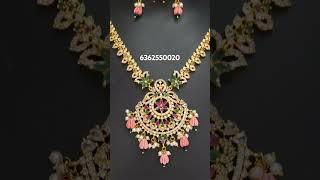 Premium quality cz tulip necklace with earings .orders/queries reach us 6362550020.