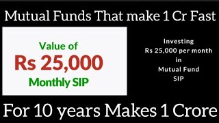 How to make 1 Crore in 10 years in Mutual Funds | 25000 per month Sip | 1 Crore in 10 years Sip