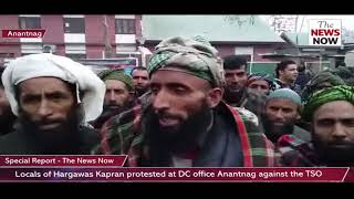 Locals of Hargawas Kapran protested at DC office Anantnag against the TSO