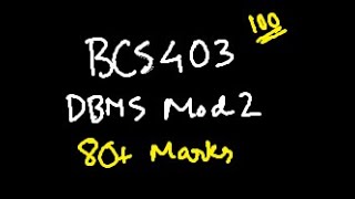 DBMS MODULE 2 BCS403 DATABASE MANAGEMENT SYSTEM | 22 Scheme VTU 4th SEM CSE