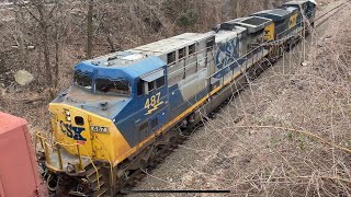 4K HD: MASSIVE CSX Y102 with 104 Cars to Fresh Pond Yard!