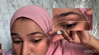 Perfect Brows at Home! ✨ Master the Art of Self Eyebrow Threading 💁‍♀️ #diybeauty